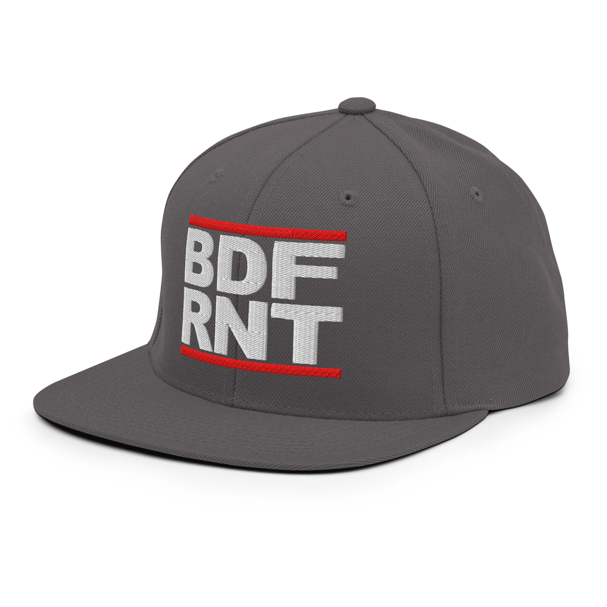 Darkgray-BDFRNT OG Snapback Hat from B.Different Clothing, left front, graffiti-inspired streetwear