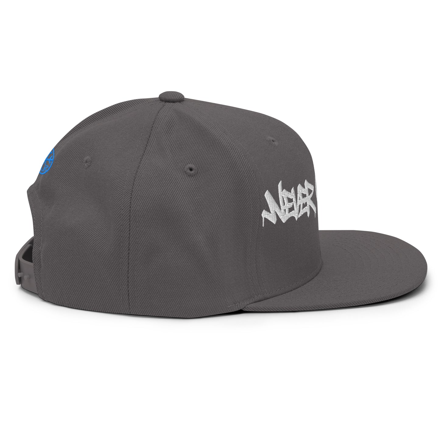 Darkgray-Never Grow Up Graffiti Snapback Hat from B.Different Clothing, right side, graffiti-inspired streetwear