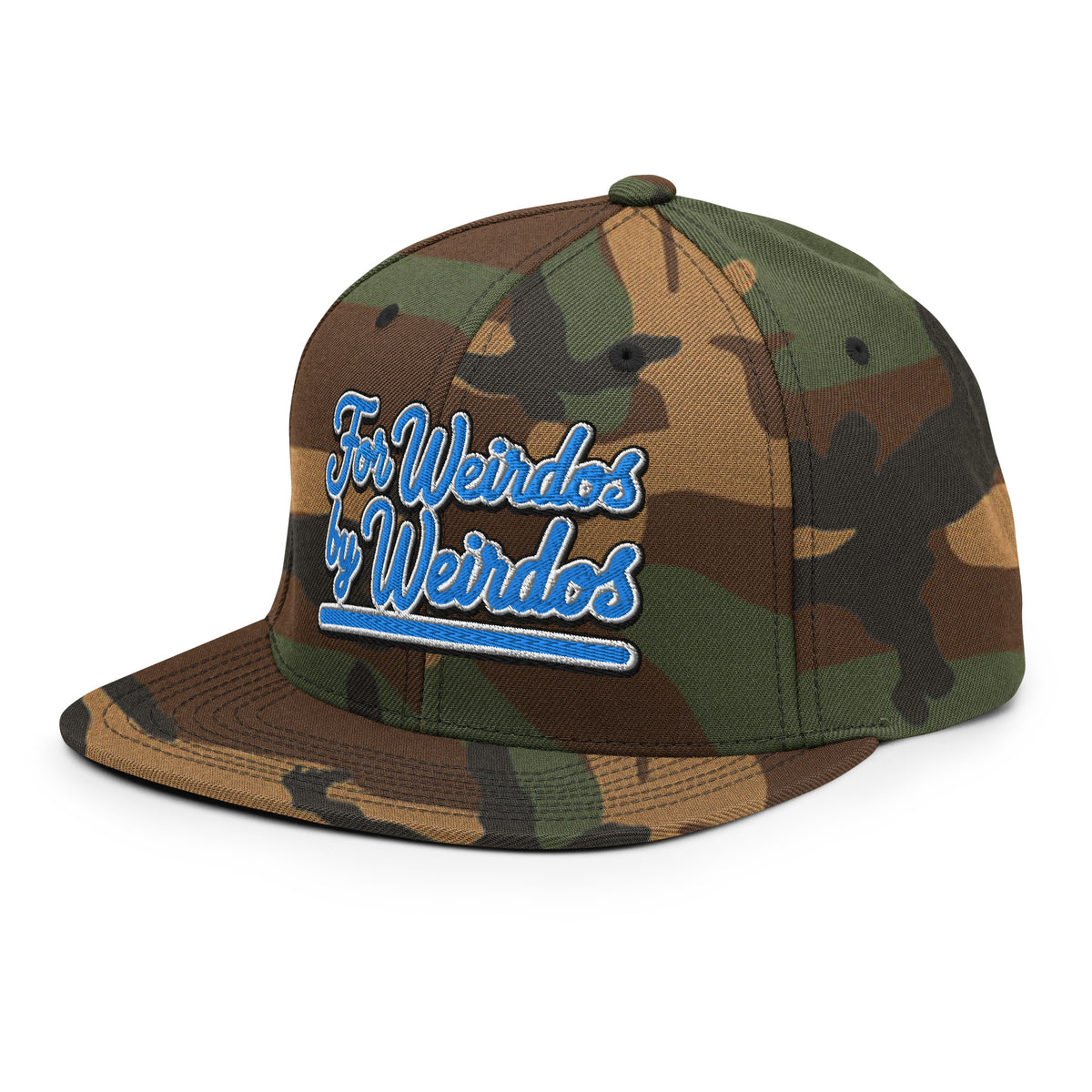 Camo-For Weirdos by Weirdos Snapback Hat from B.Different Clothing, left front, graffiti-inspired streetwear