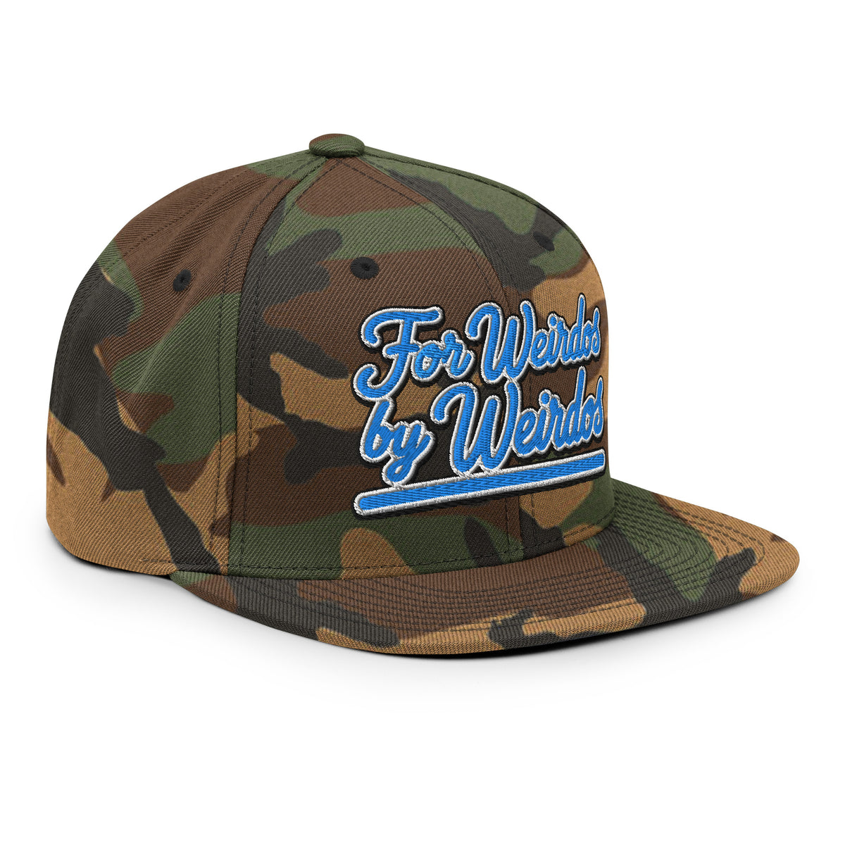 Camo-For Weirdos by Weirdos Snapback Hat from B.Different Clothing, right front, graffiti-inspired streetwear
