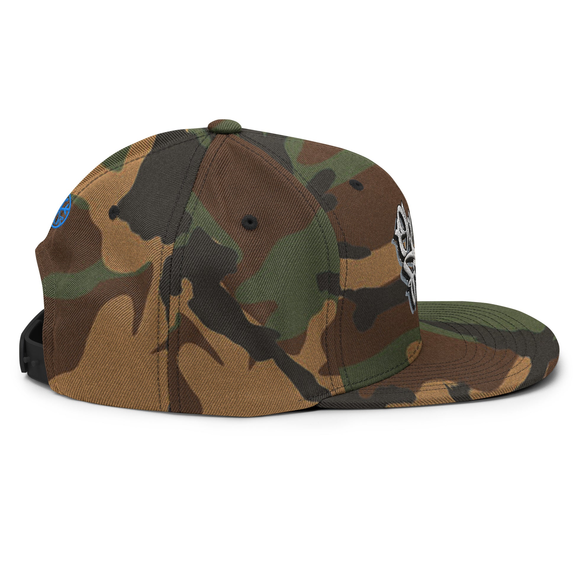 Camo-Obnoxious Freak Graffiti Snapback Hat from B.Different Clothing, right view, graffiti-inspired streetwear