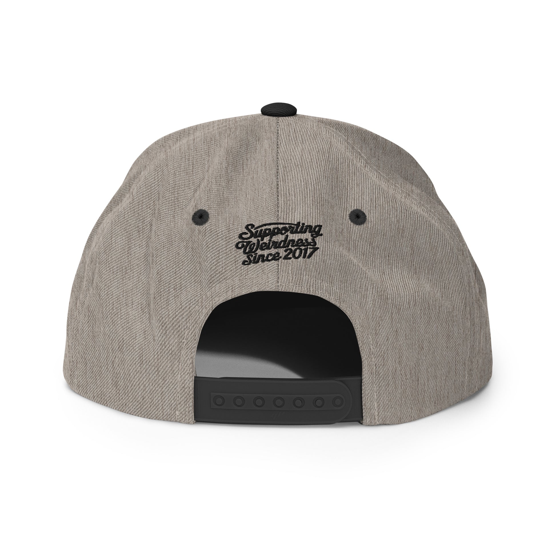 Gray-Logo Snapback Hat from B.Different Clothing, back view, graffiti-inspired streetwear