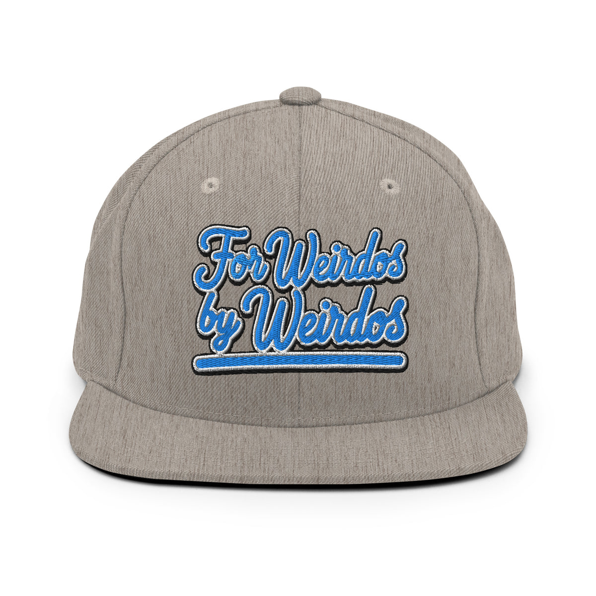 Gray-For Weirdos by Weirdos Snapback Hat from B.Different Clothing, front view, graffiti-inspired streetwear