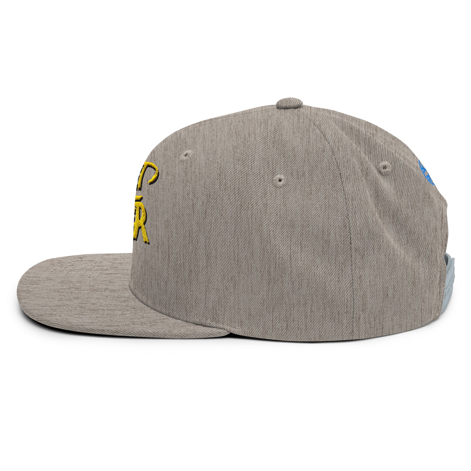 Gray-Street Writer Graffiti Snapback Hat from B.Different Clothing, left view, graffiti-inspired streetwear