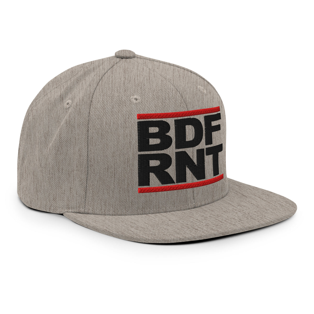Gray-BDFRNT OG Snapback Hat from B.Different Clothing, right front, graffiti-inspired streetwear