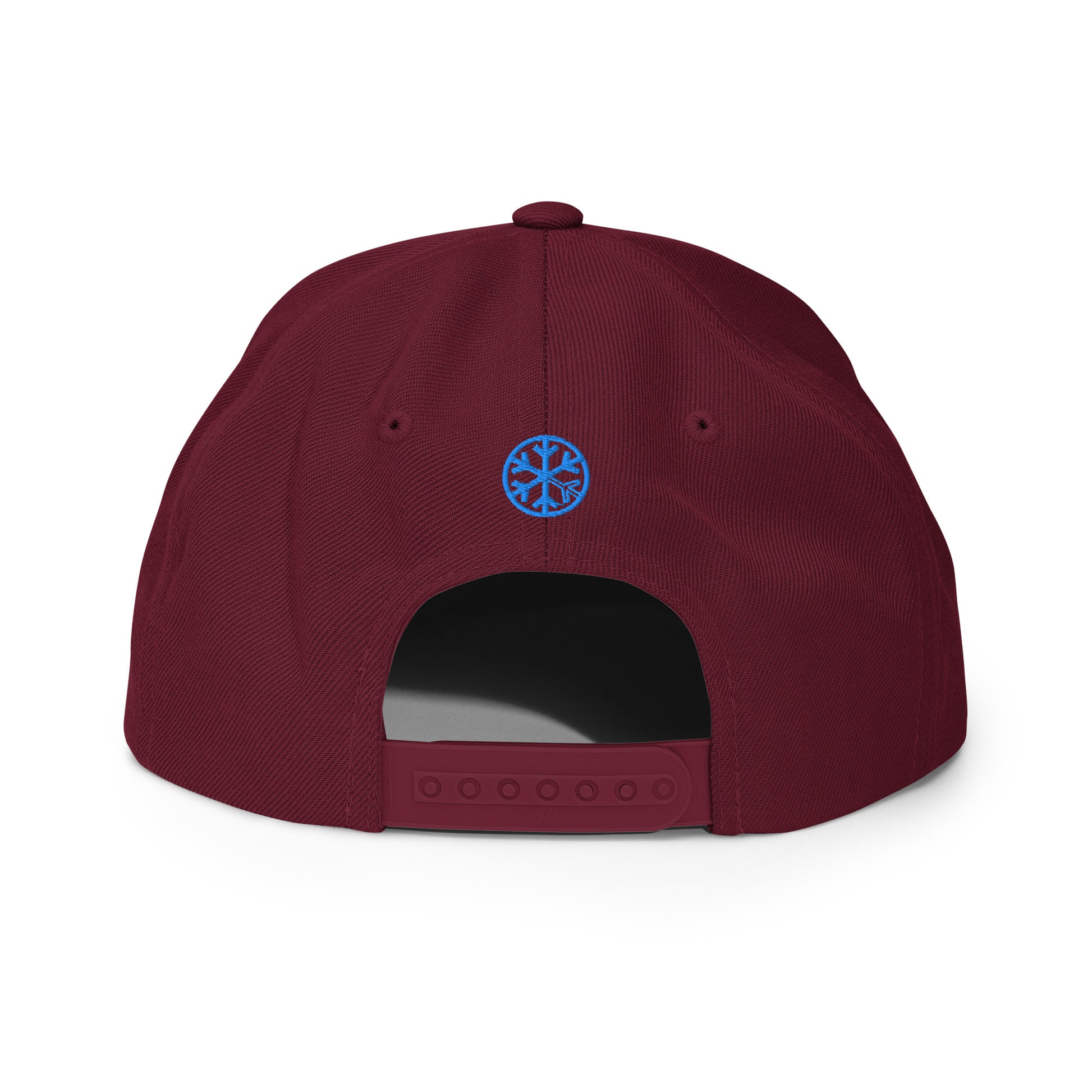 Maroon-Never Grow Up Graffiti Snapback Hat from B.Different Clothing, back view, graffiti-inspired streetwear