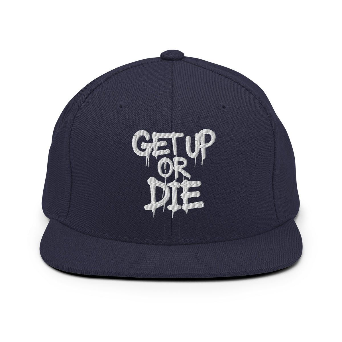 Navy-Get Up or Die Graffiti Tag Snapback from B.Different Clothing, front view, graffiti-inspired streetwear