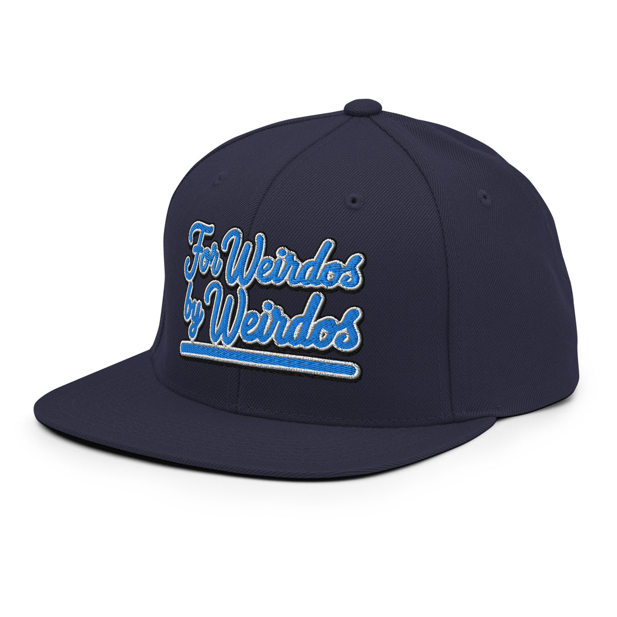 Navy-For Weirdos by Weirdos Snapback Hat from B.Different Clothing, left front, graffiti-inspired streetwear