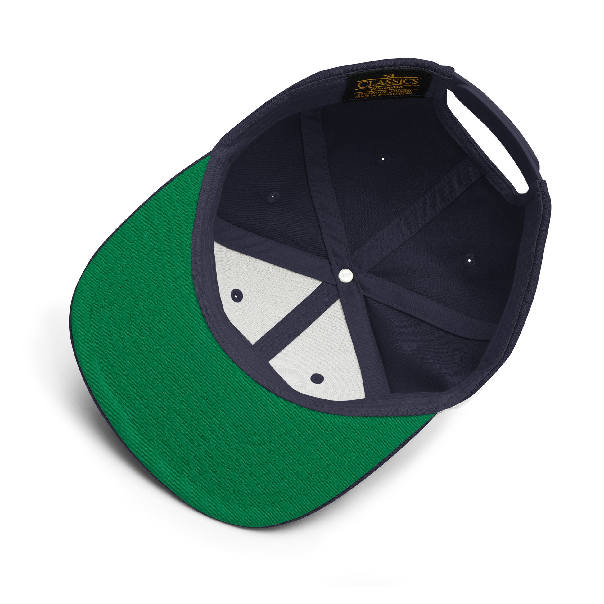 Navy-Never Grow Up Graffiti Snapback Hat from B.Different Clothing, detail, graffiti-inspired streetwear