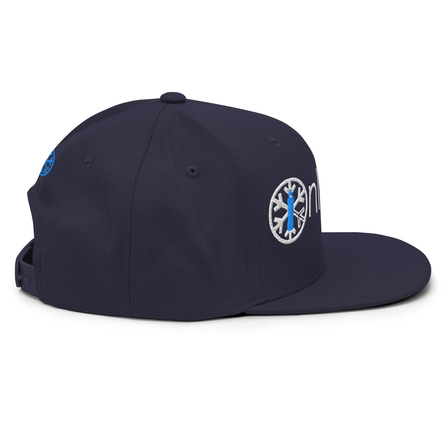 Navy-Only Tags Graffiti Snapback Hat from B.Different Clothing, right view, graffiti-inspired streetwear