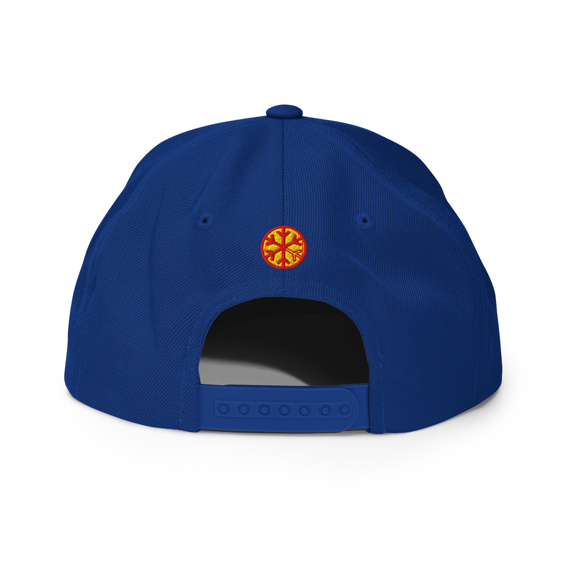 Blue-Superweird Snapback Hat from B.Different Clothing, back view, graffiti-inspired streetwear
