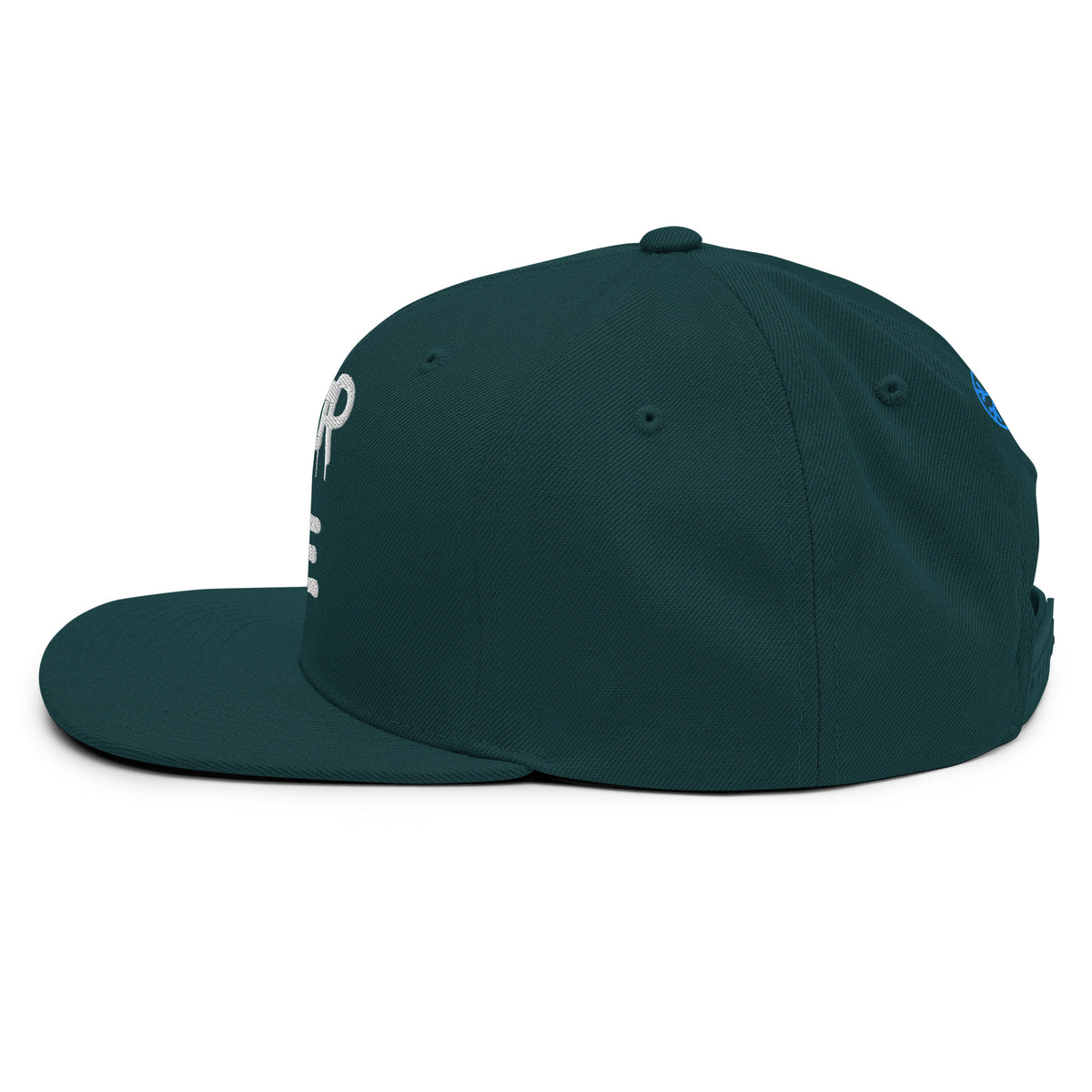Green-Get Up or Die Graffiti Tag Snapback from B.Different Clothing, left side, graffiti-inspired streetwear