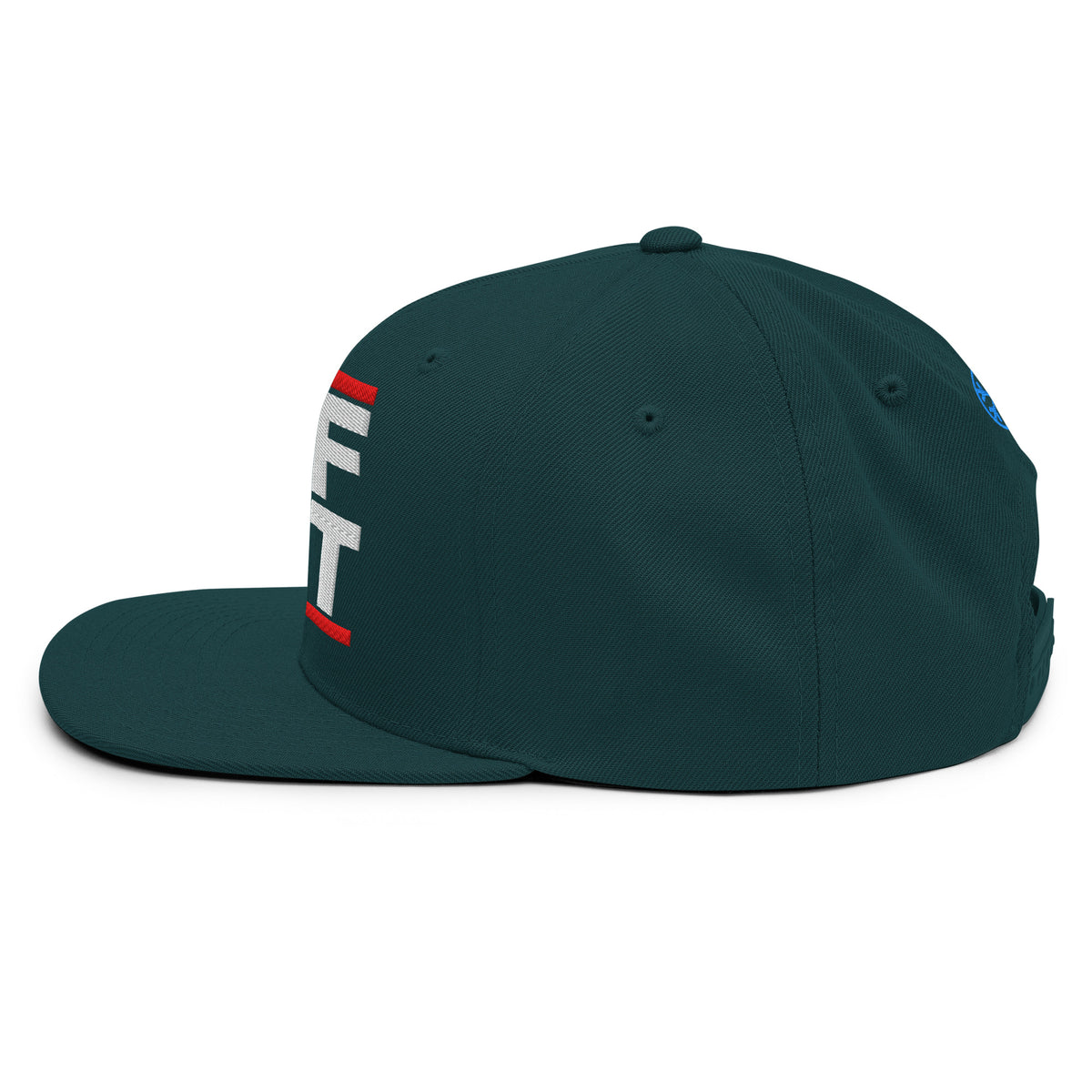 Green-BDFRNT OG Snapback Hat from B.Different Clothing, left side, graffiti-inspired streetwear