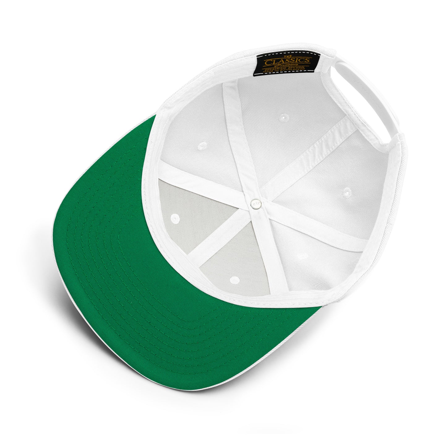 White-Only Tags Graffiti Snapback Hat from B.Different Clothing, inside view, graffiti-inspired streetwear