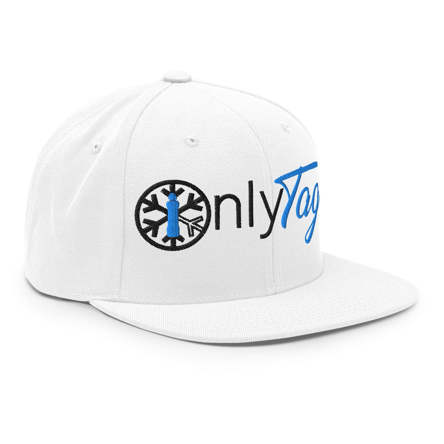 White-Only Tags Graffiti Snapback Hat from B.Different Clothing, 3/4 right view, graffiti-inspired streetwear
