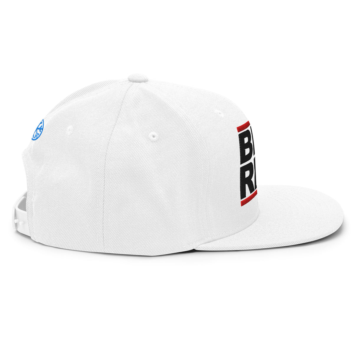White-BDFRNT OG Snapback Hat from B.Different Clothing, right side, graffiti-inspired streetwear