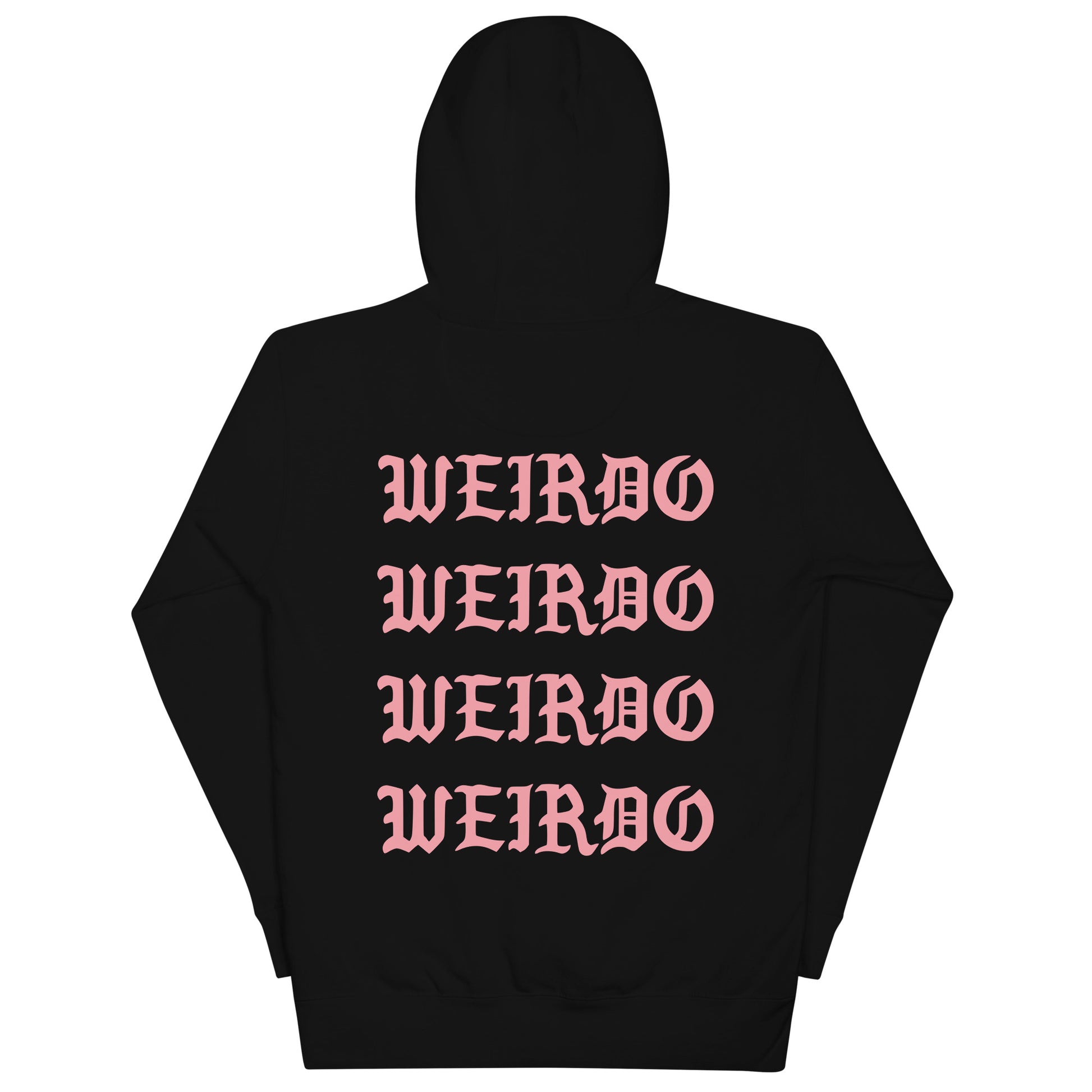 Black-I Feel Like a Weirdo Hoodie from B.Different Clothing, back view, graffiti-inspired streetwear