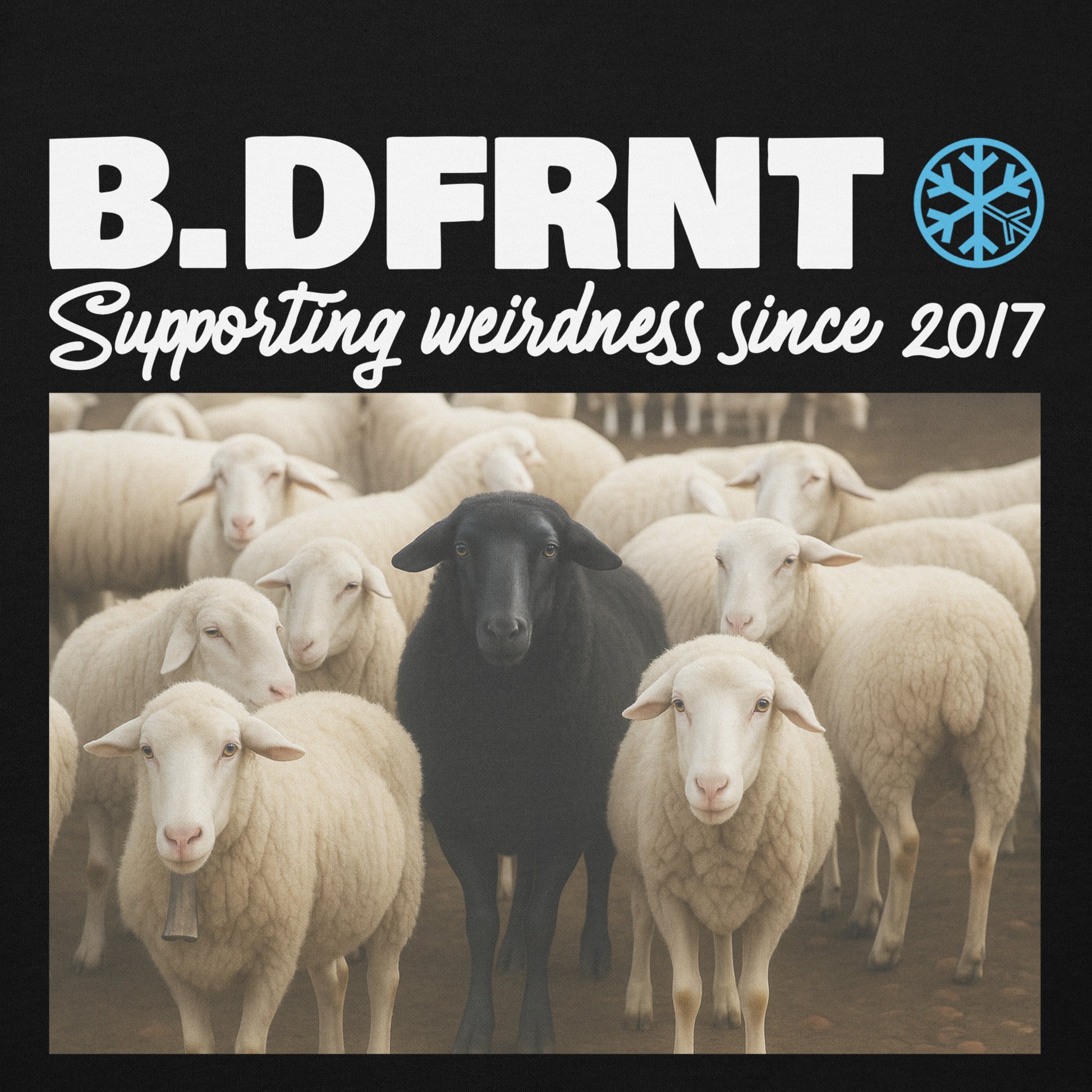 Black-Black Sheep Hoodie from B.Different Clothing, graphic, graffiti-inspired streetwear