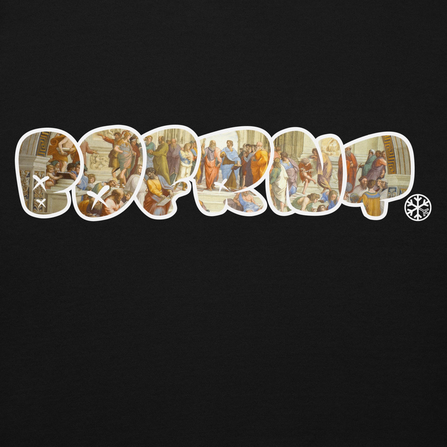 Black-BDFRNT Throwie x School of Athens Graffiti Hoodie from B.Different Clothing, graphic, graffiti-inspired streetwear