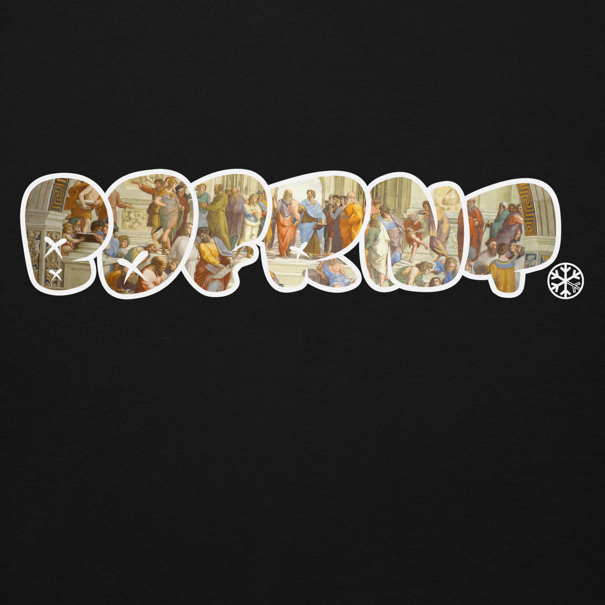 Black-BDFRNT Throwie x School of Athens Graffiti Hoodie from B.Different Clothing, graphic, graffiti-inspired streetwear