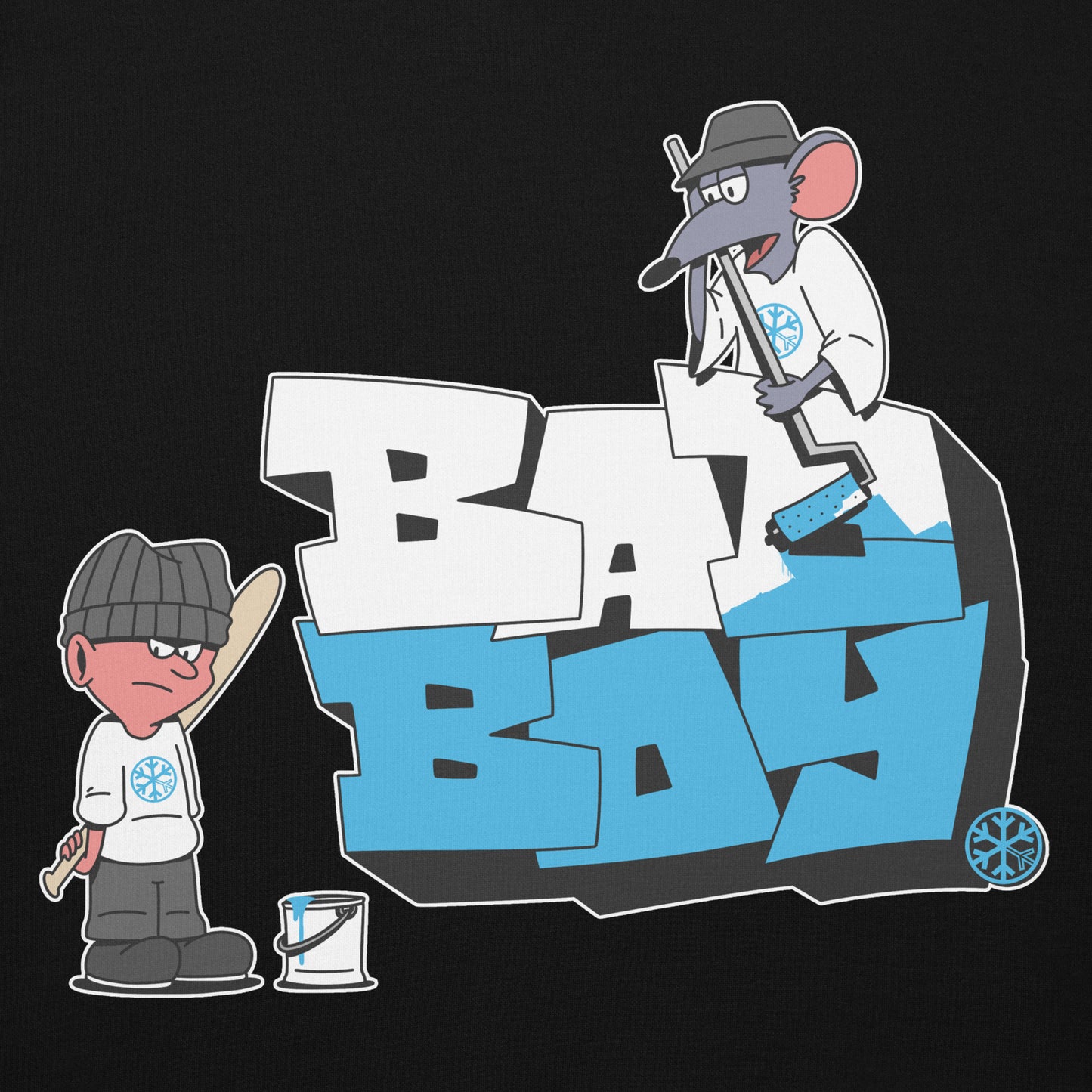 Black-Bad Boy Graffiti Hoodie from B.Different Clothing, front view, graffiti-inspired streetwear