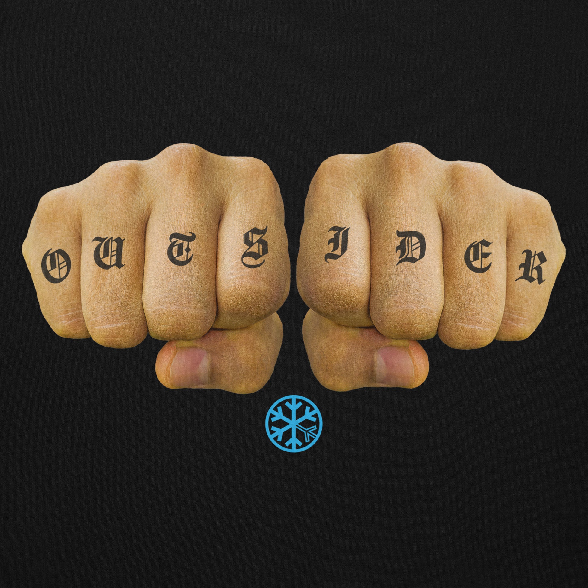 Black-Outsider Tattoo Hoodie from B.Different Clothing, graphic, graffiti-inspired streetwear