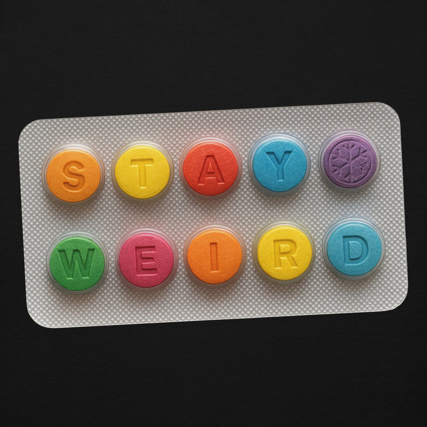 Black-Stay Weird Pills Hoodie from B.Different Clothing, graphic, graffiti-inspired streetwear