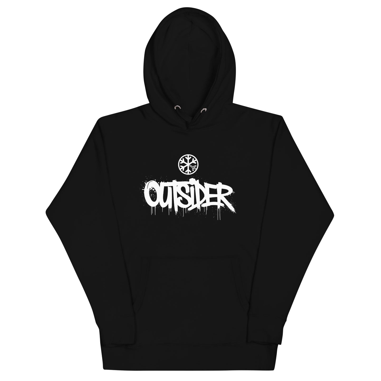 Black-Outsider Graffiti Tag Sweatshirt from B.Different Clothing, front view, graffiti-inspired streetwear