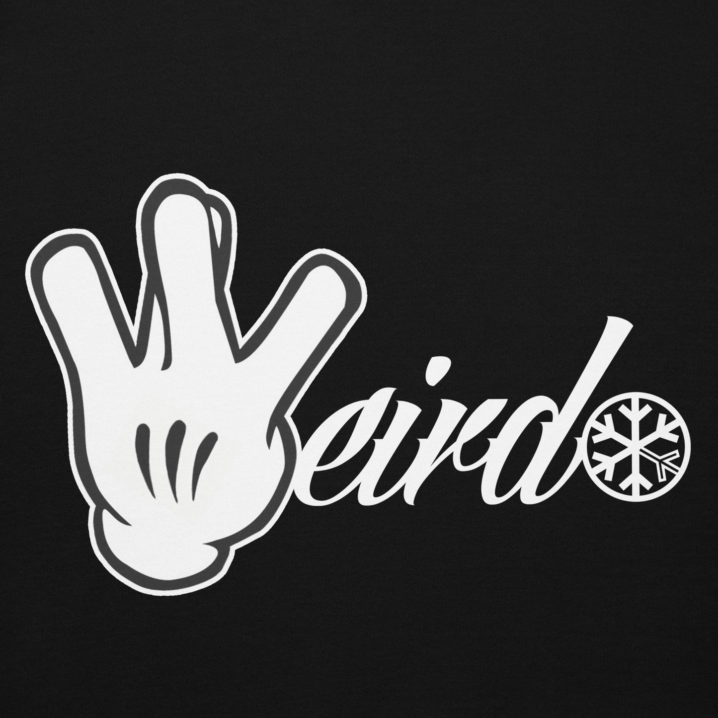 Black-Weirdo Hand Sign Hoodie from B.Different Clothing, graphic, graffiti-inspired streetwear