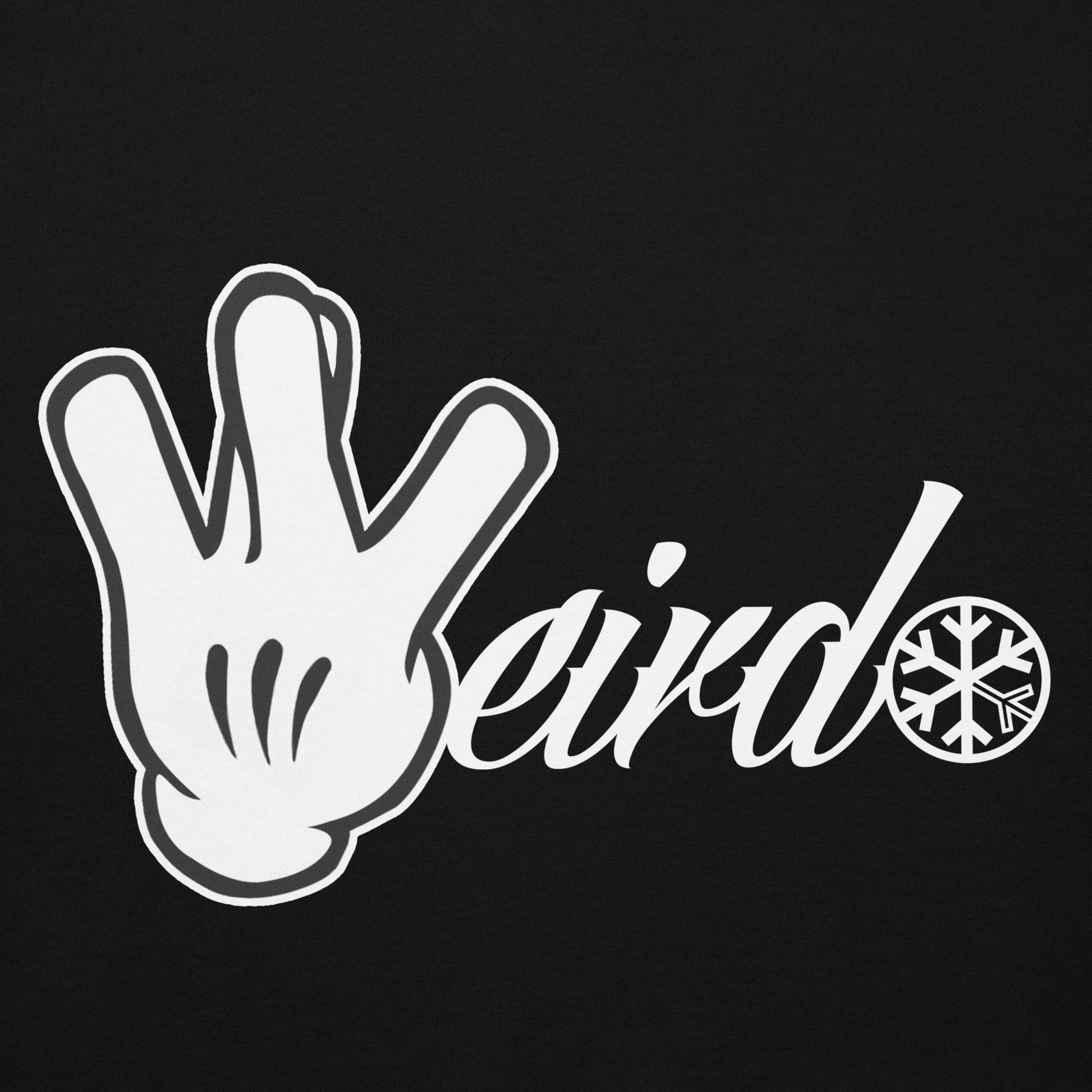 Black-Weirdo Hand Sign Hoodie from B.Different Clothing, graphic, graffiti-inspired streetwear