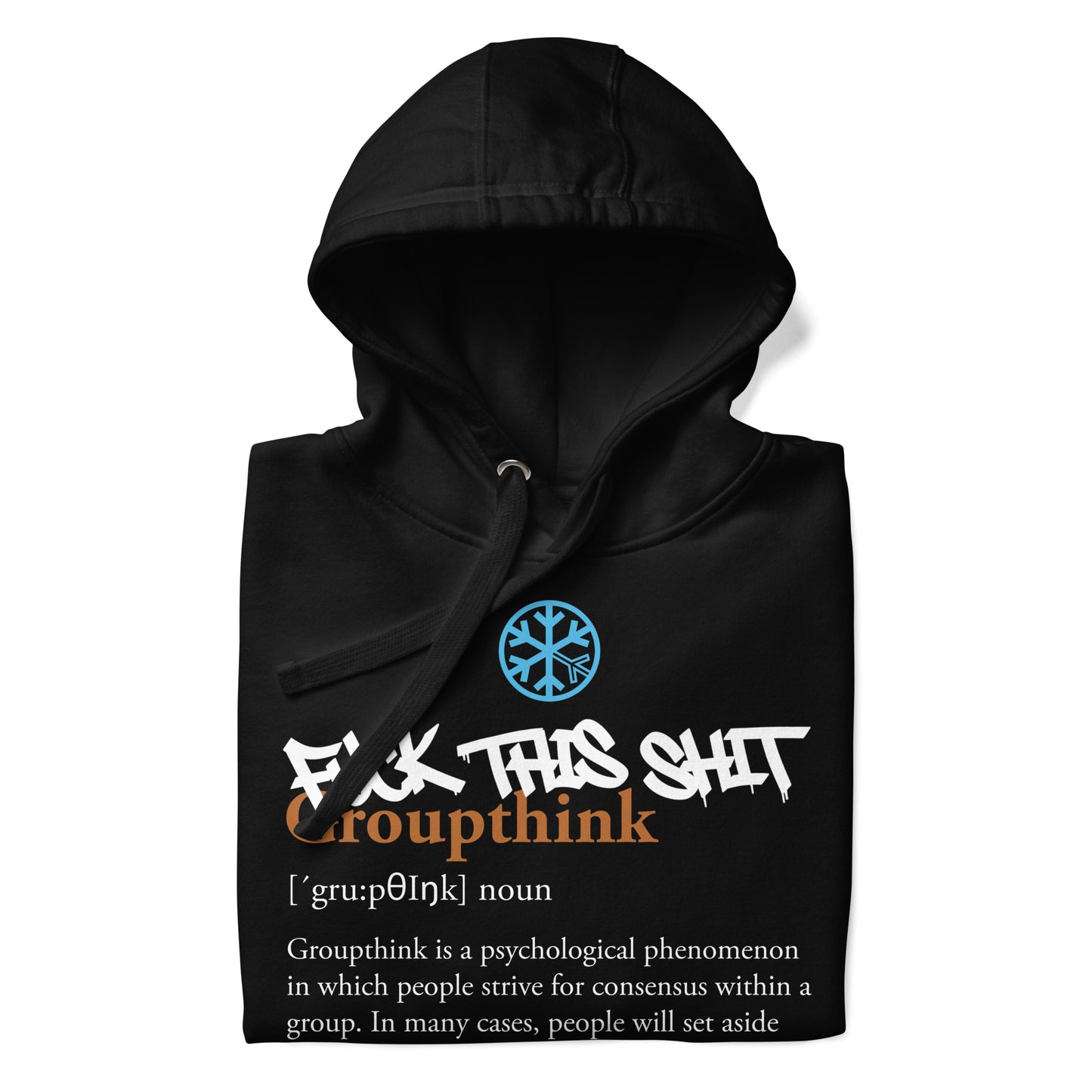 Black-Groupthink Graffiti Hoodie from B.Different Clothing, folded, graffiti-inspired streetwear
