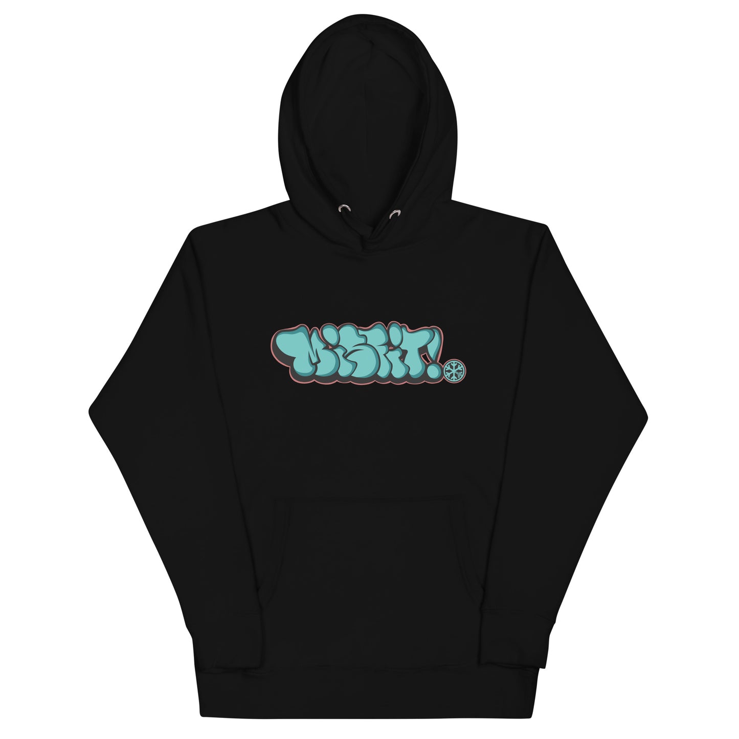 Black-Misfit Graffiti Throwie Hoodie from B.Different Clothing, front view, graffiti-inspired streetwear 