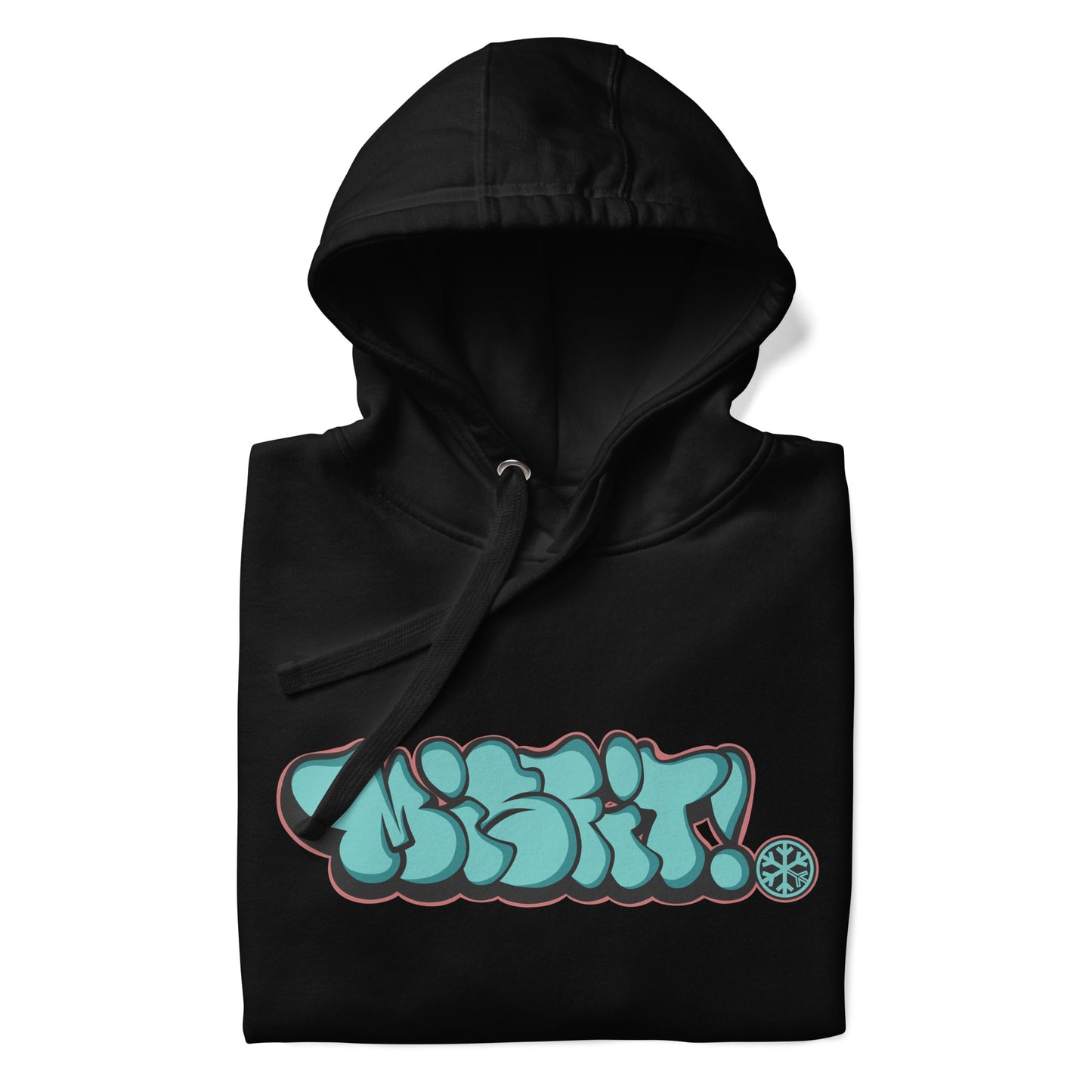 Black-Misfit Graffiti Throwie Hoodie from B.Different Clothing, folded, graffiti-inspired streetwear 