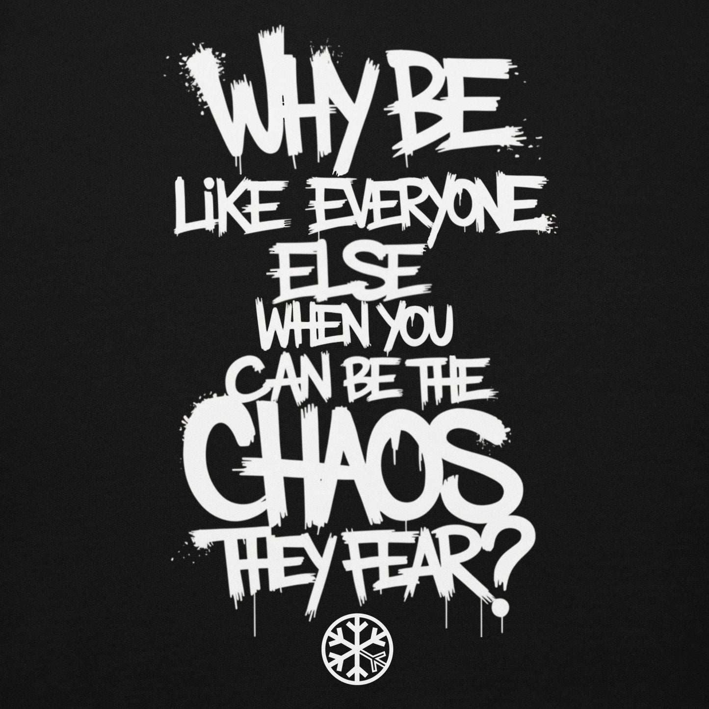 Black-Chaos They Fear Graffiti Tag Hoodie from B.Different Clothing, graphic, graffiti-inspired streetwear