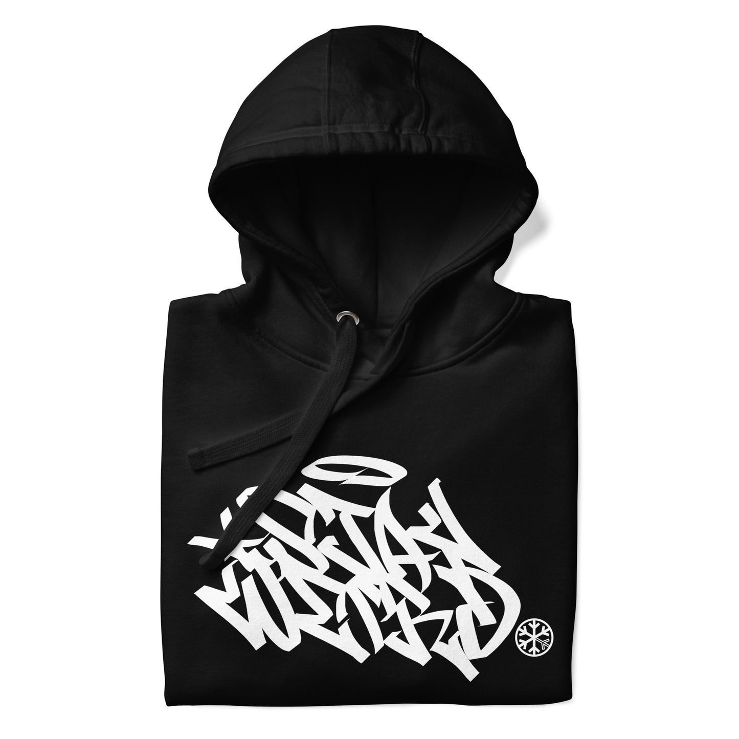 Black-Stay Weird Graffiti Tag Hoodie from B.Different Clothing, folded, graffiti-inspired streetwear
