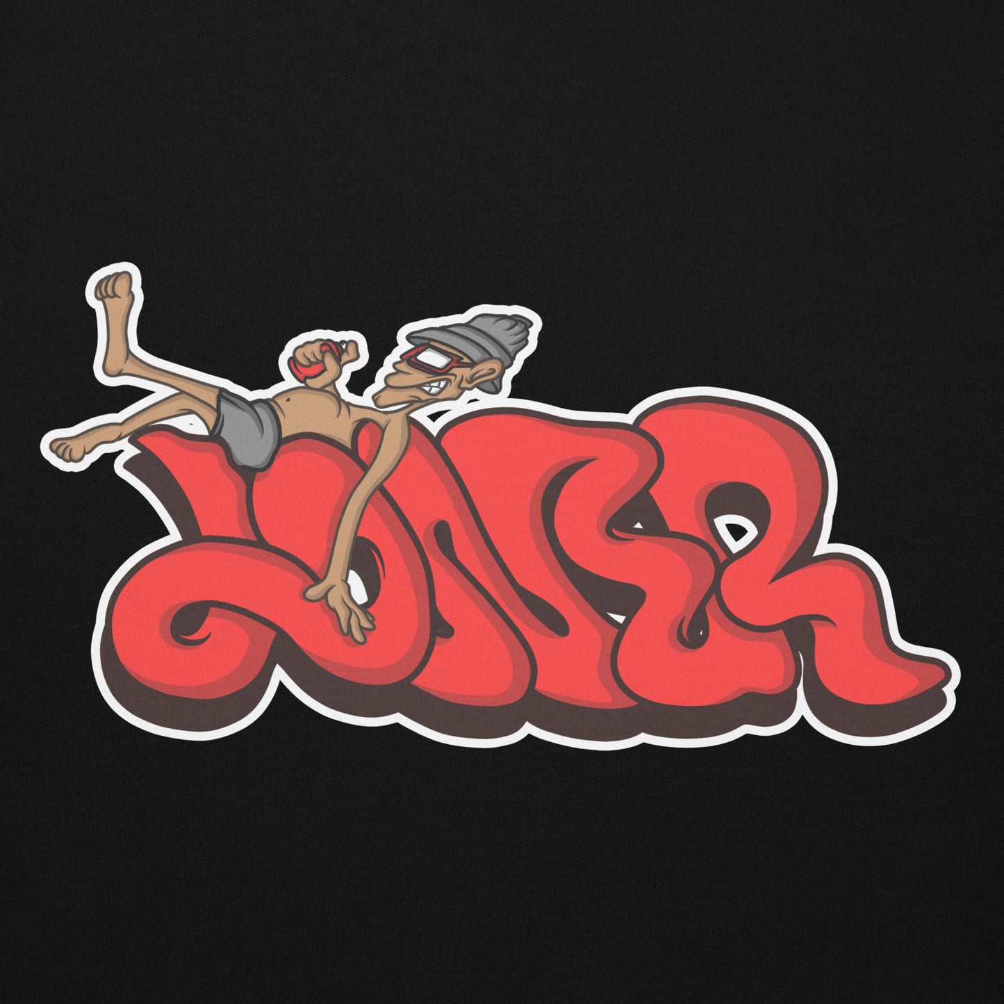 Black-Loner Graffiti Piece Hoodie from B.Different Clothing, graphic, graffiti-inspired streetwear