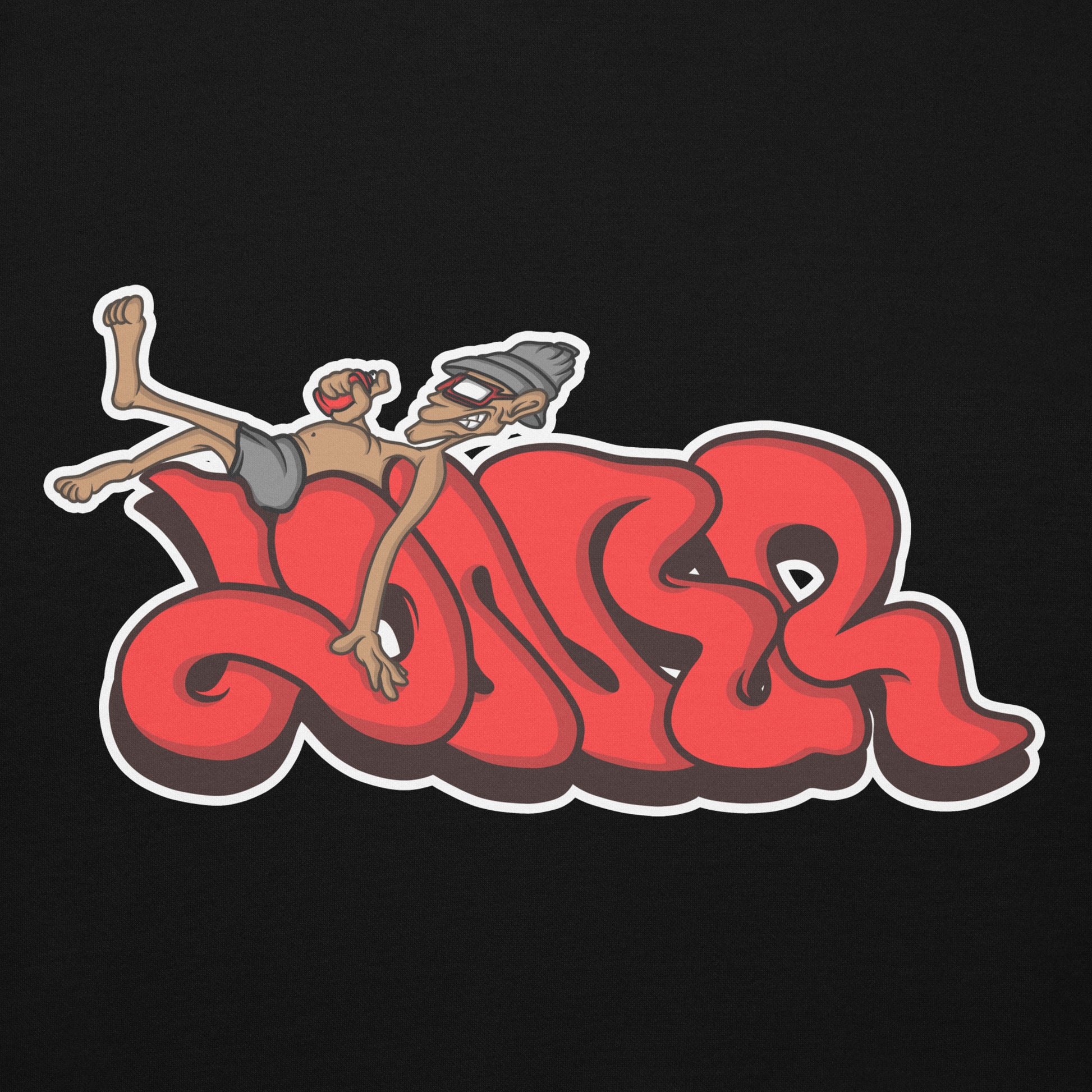 Black-Loner Graffiti Piece Hoodie from B.Different Clothing, graphic, graffiti-inspired streetwear