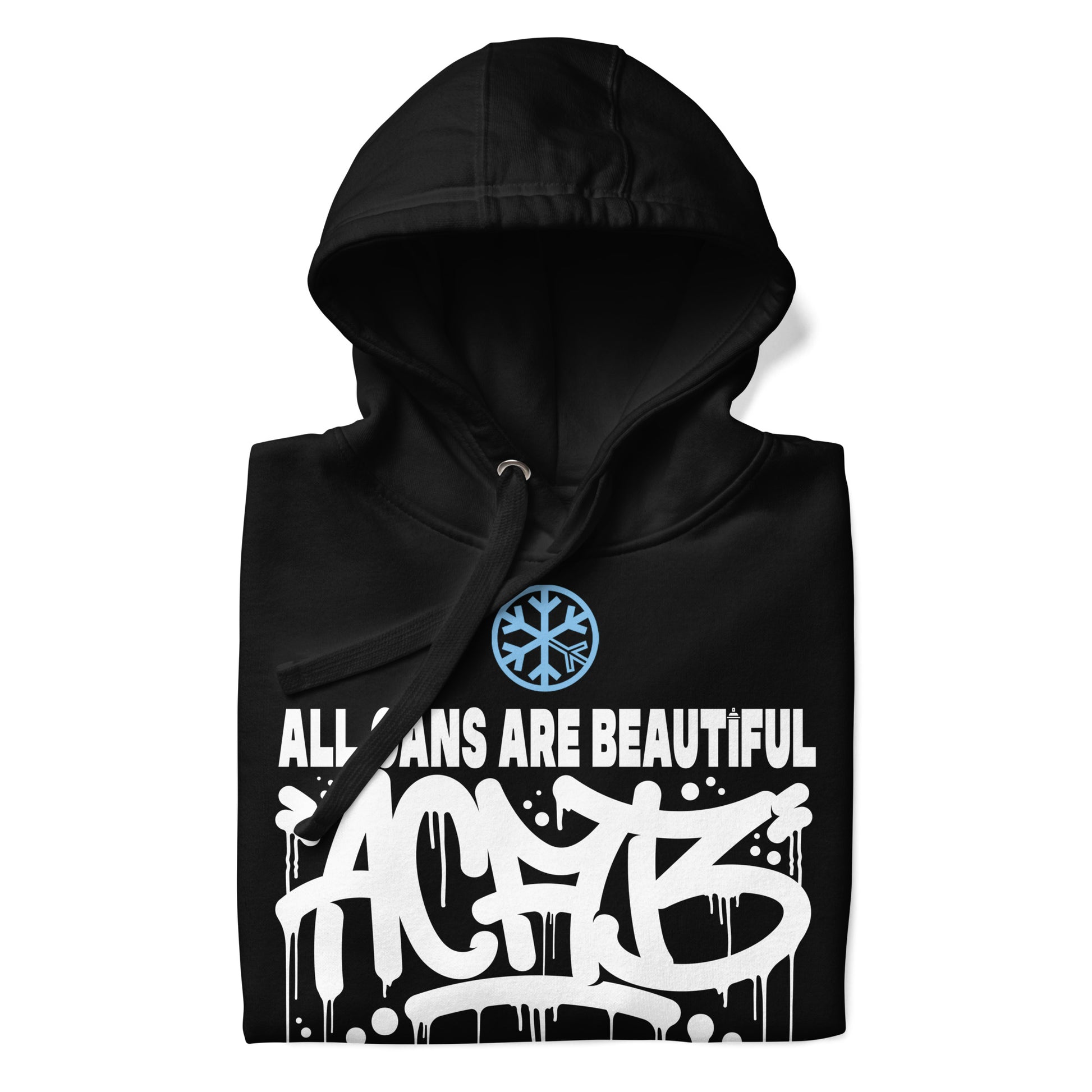 Black-Acab Graffiti Tag Hoodie from B.Different Clothing, folded, graffiti-inspired streetwear