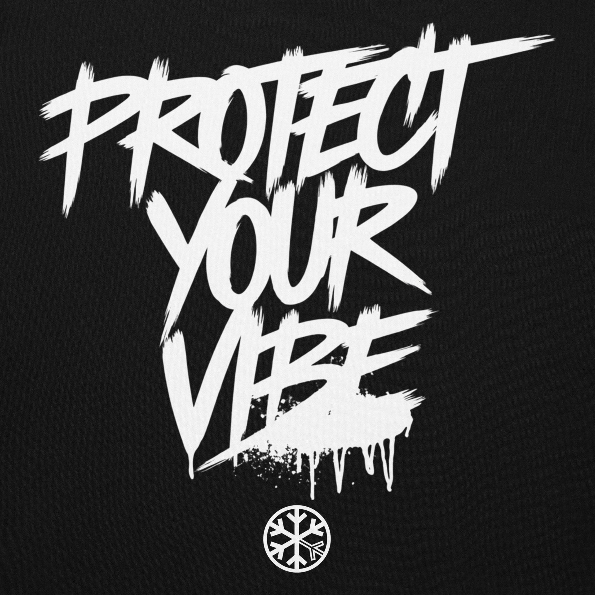 Black-Protect Your Vibe Graffiti Tag hoodie from B.Different Clothing, graphic, graffiti-inspired streetwear