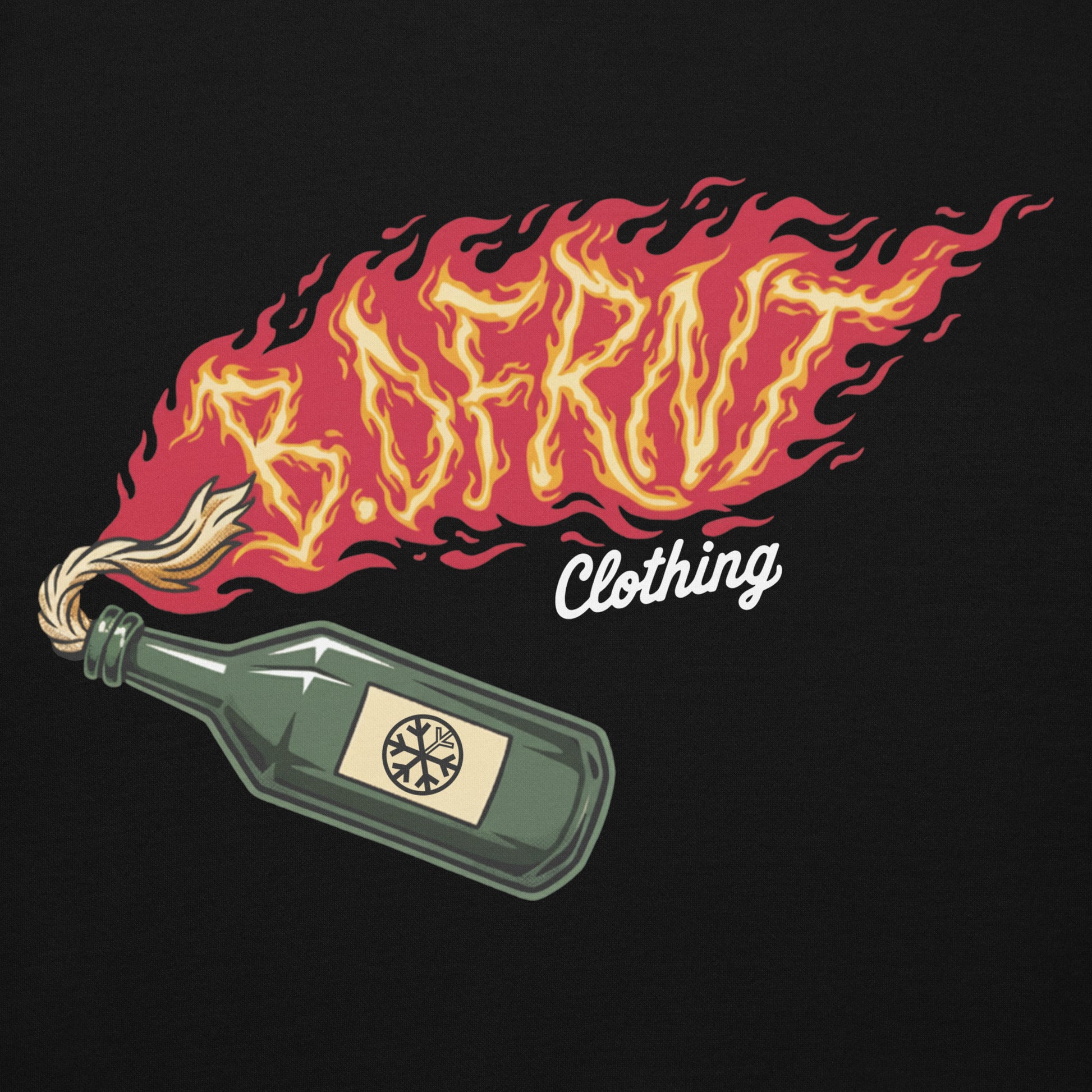 Black-Molotov Graffiti Hoodie from B.Different Clothing, graphic, graffiti-inspired streetwear