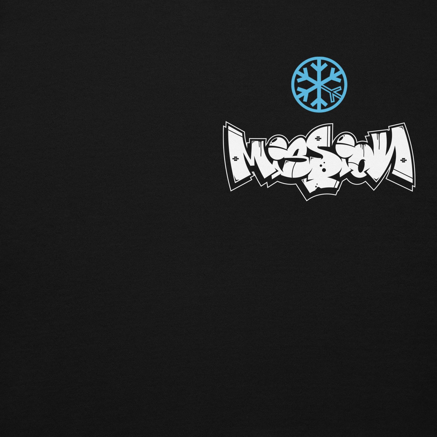 Black-Mission Graffiti Character Hoodie from B.Different Clothing, front graphic, graffiti-inspired streetwear