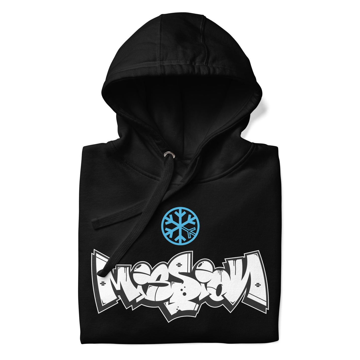 Black-Mission Graffiti Piece Hoodie from B.Different Clothing, folded, graffiti-inspired streetwear