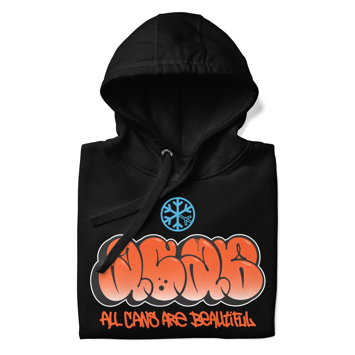 Black-ACAB Graffiti Throw-up Hoodie from B.Different Clothing, folded, graffiti-inspired streetwear