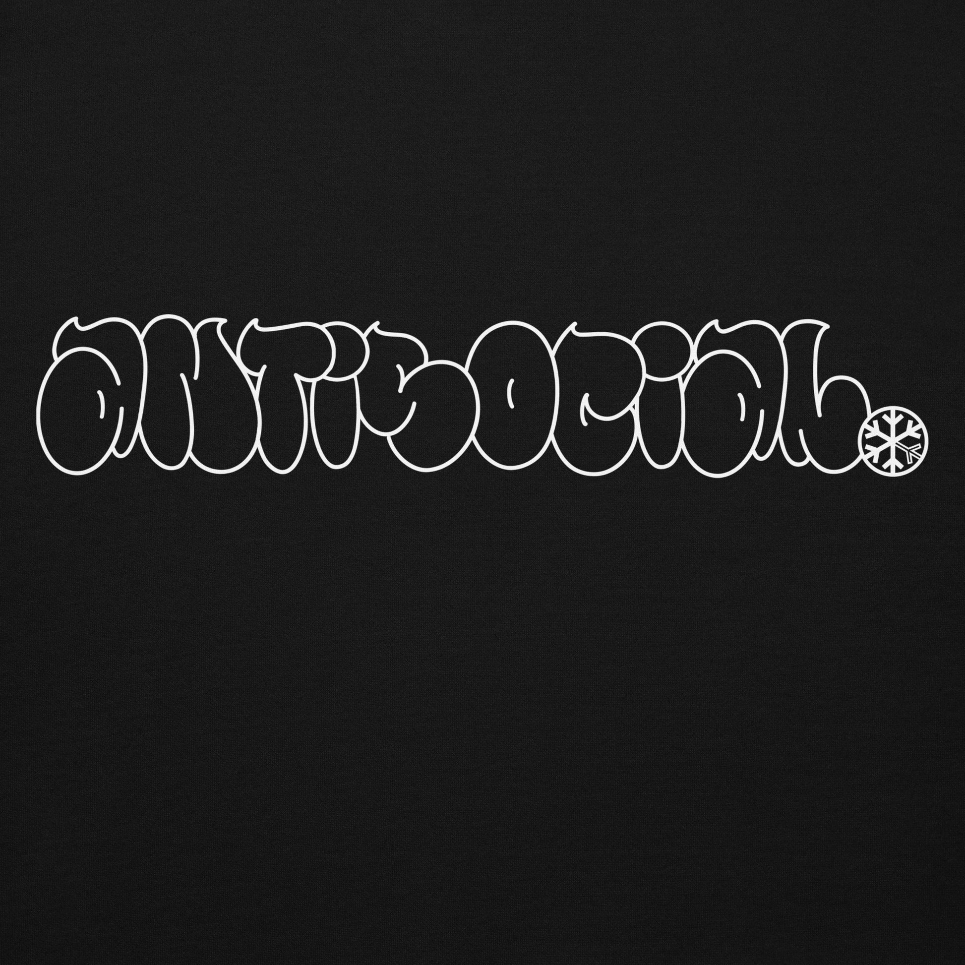 Black-Antisocial Graffiti Hollow Hoodie from B.Different Clothing, graphic, graffiti-inspired streetwear
