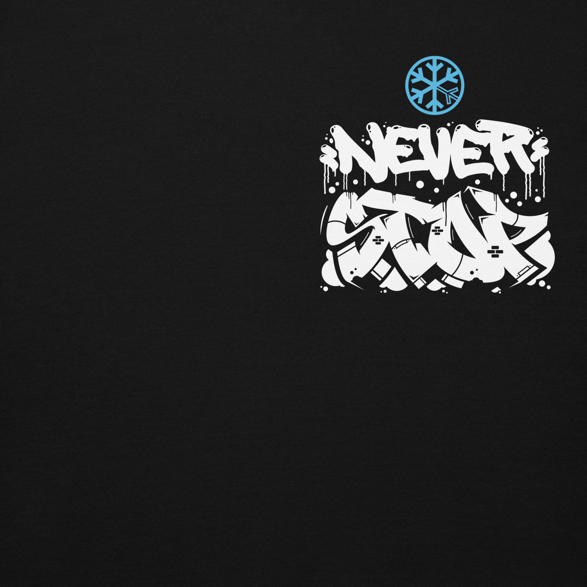 Black-Never Stop Graffiti Character Hoodie from B.Different Clothing, front graphic, graffiti-inspired streetwear