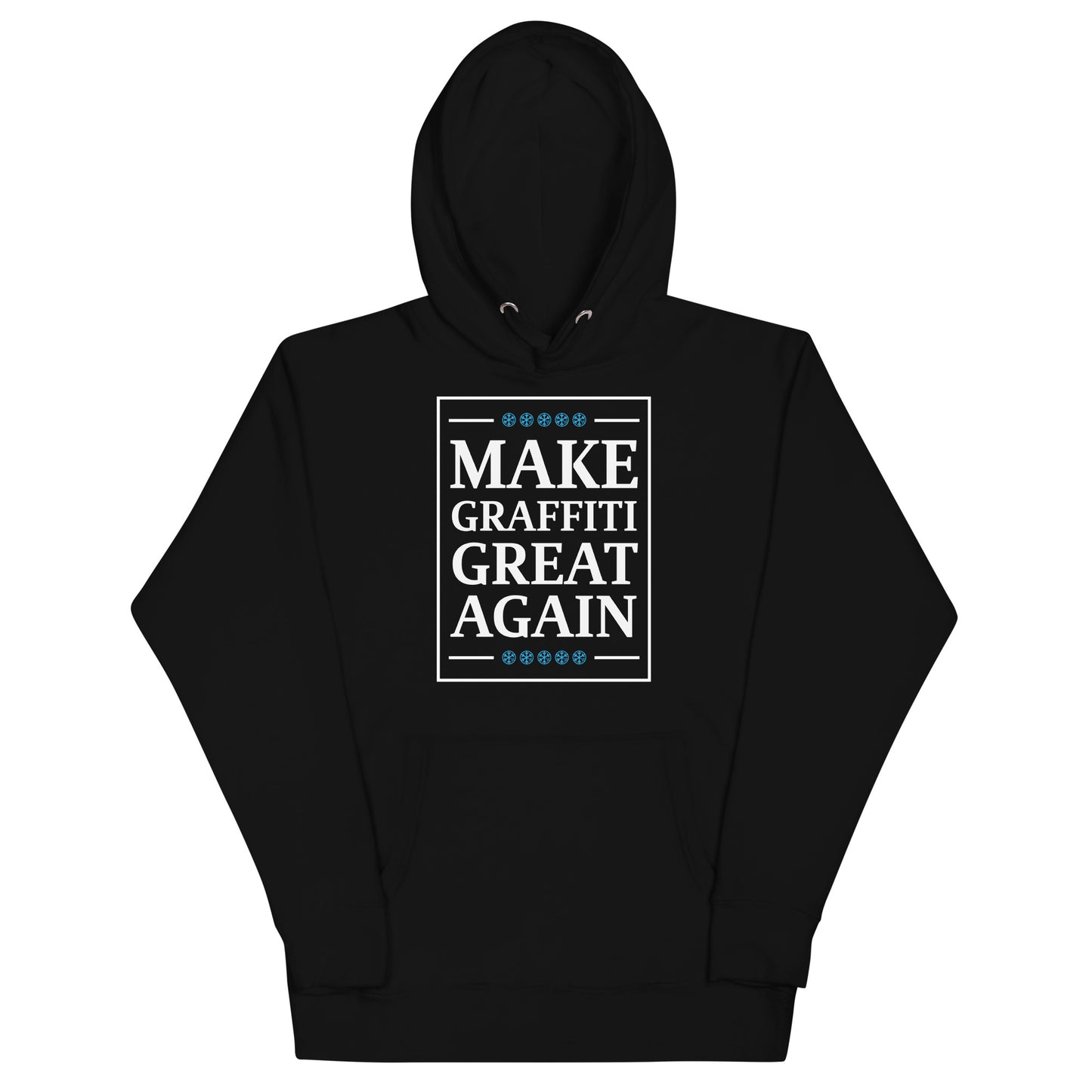 Black-Make Graffiti Great Again Hoodie from B.Different Clothing, front view, graffiti-inspired streetwear