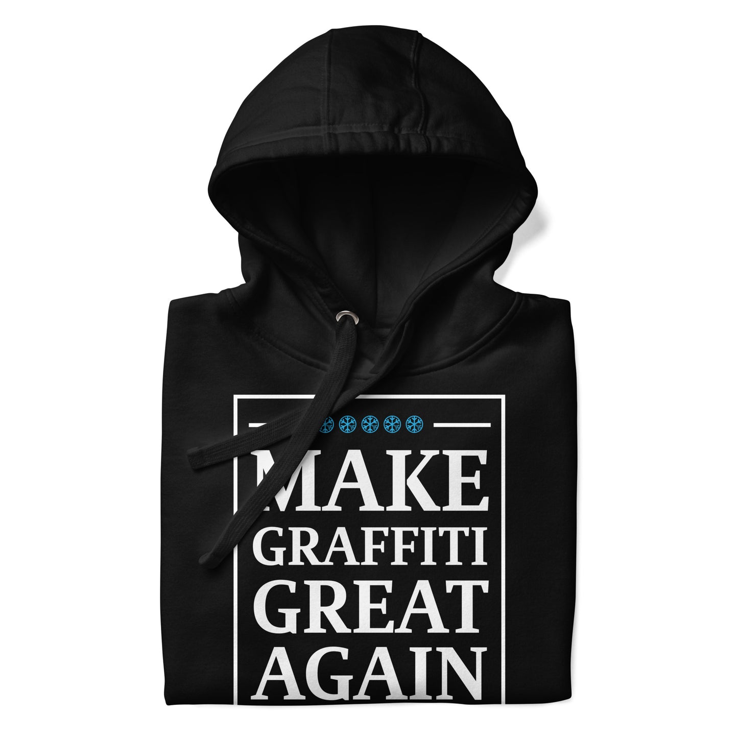 Black-Make Graffiti Great Again Hoodie from B.Different Clothing, folded, graffiti-inspired streetwear