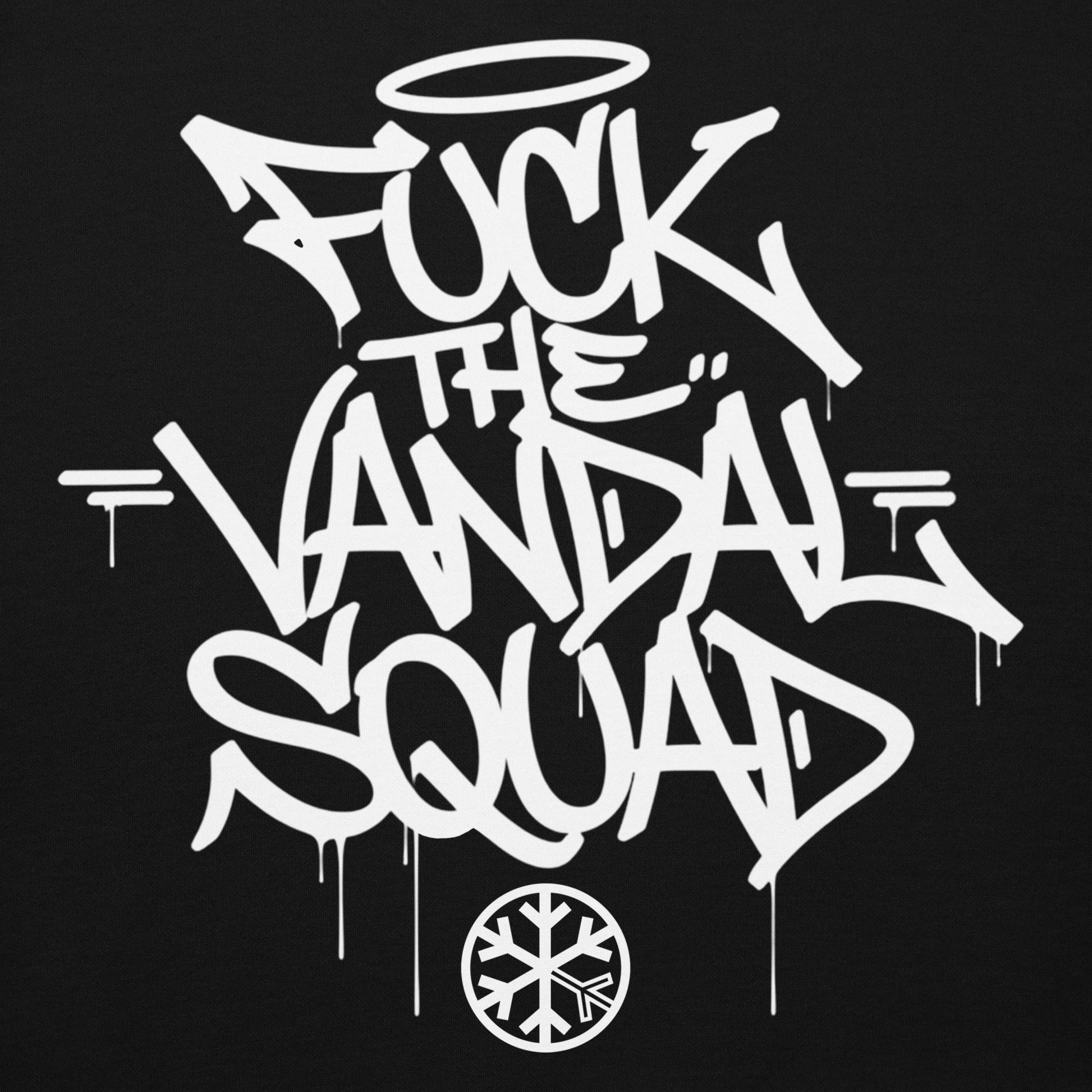 Black-Fuck The Vandal Squad Graffiti Hoodie from B.Different Clothing, graphic, graffiti-inspired streetwear