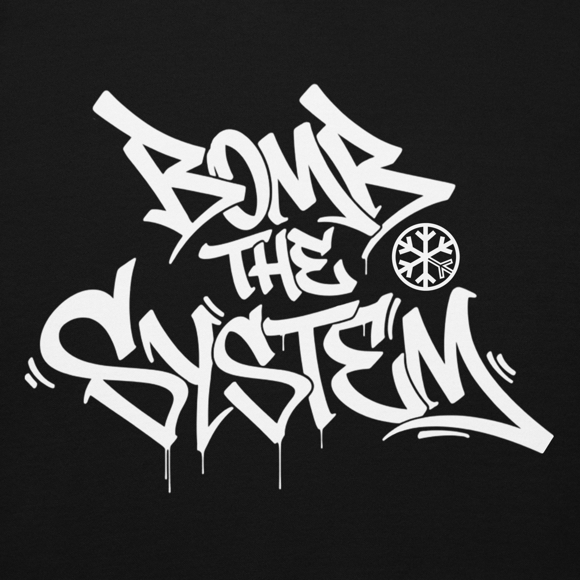 Black-Bomb The System Graffiti Hoodie from B.Different Clothing, graphic, graffiti-inspired streetwear