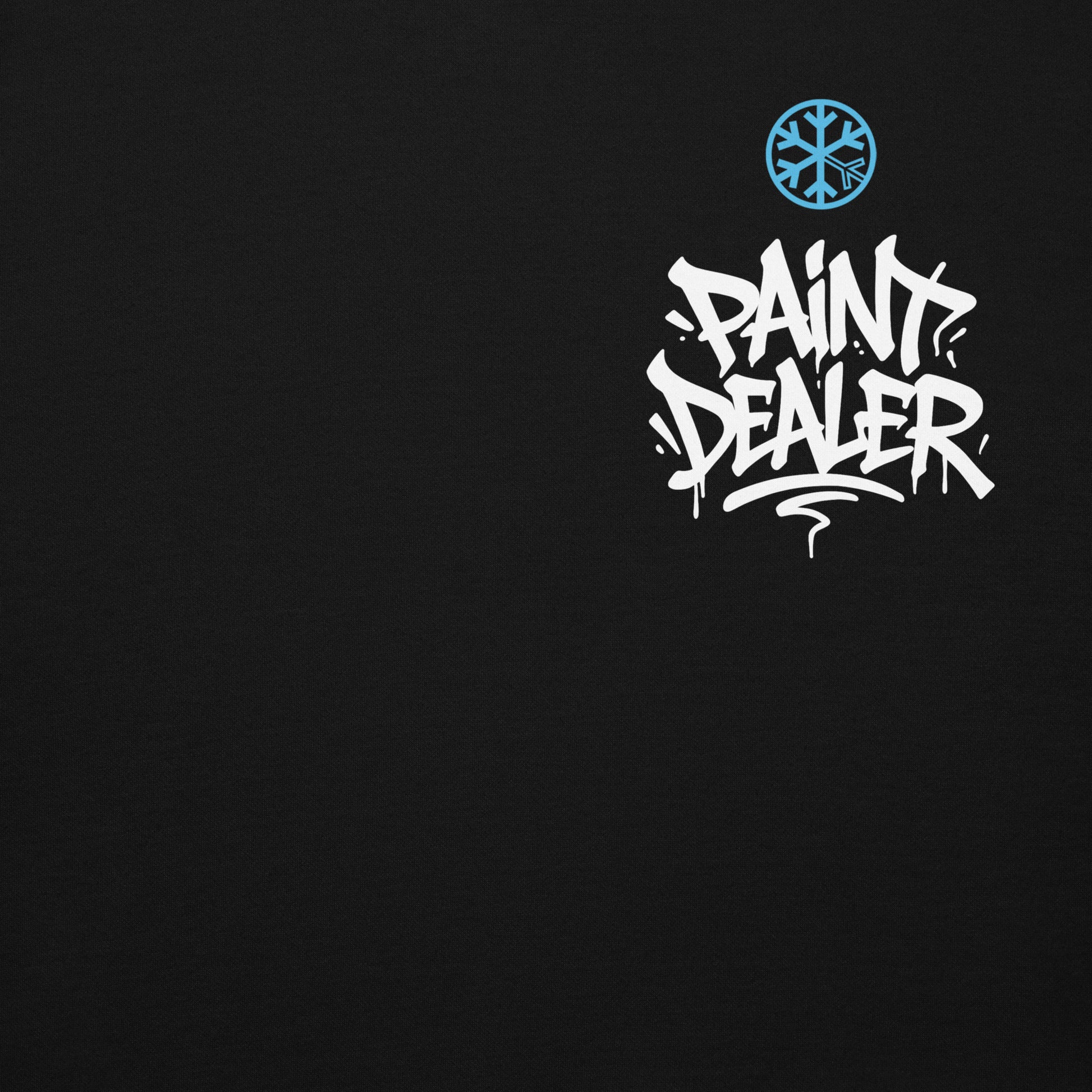 Black-Paint Dealer Graffiti Character Hoodie from B.Different Clothing, front graphic, graffiti-inspired streetwear